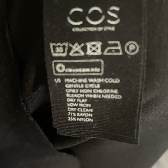 COS Layered Raw Cut Hem Black Dress Cotton Jersey, Size‎ Small - Picture 7 of 7